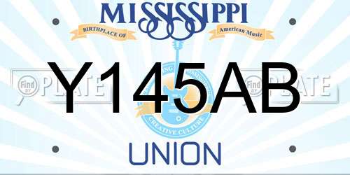 Y145AB Mississippi License Plate