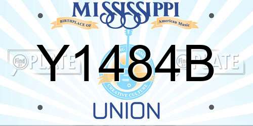 Y1484B Mississippi License Plate
