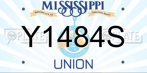 Y1484S Mississippi License Plate