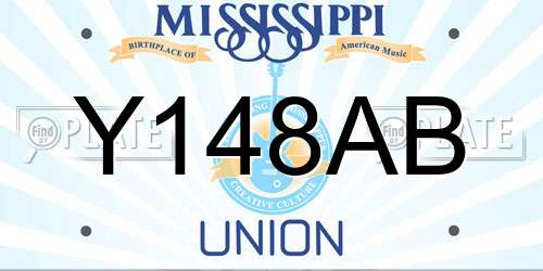Y148AB Mississippi License Plate
