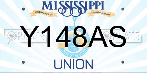 Y148AS Mississippi License Plate