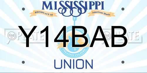 Y14BAB Mississippi License Plate