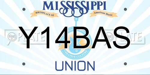 Y14BAS Mississippi License Plate