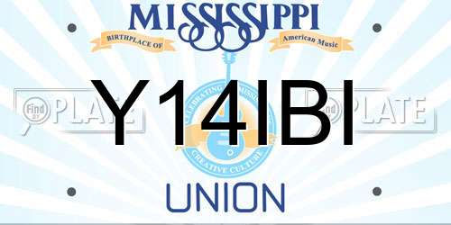 Y14IBI Mississippi License Plate