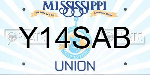Y14SAB Mississippi License Plate