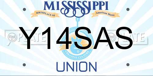 Y14SAS Mississippi License Plate