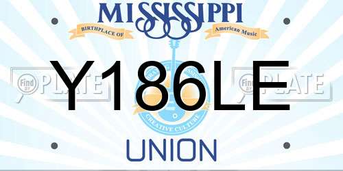 Y186LE Mississippi License Plate