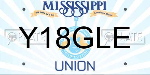 Y18GLE Mississippi License Plate