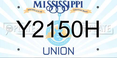 Y2150H Mississippi License Plate
