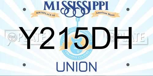 Y215DH Mississippi License Plate
