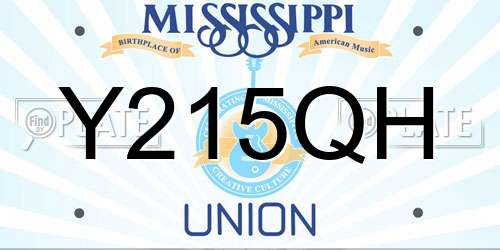 Y215QH Mississippi License Plate