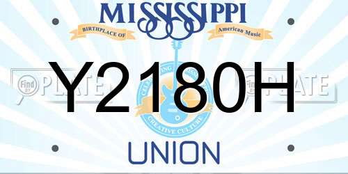 Y2180H Mississippi License Plate