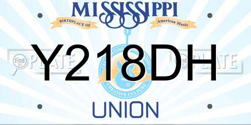 Y218DH Mississippi License Plate