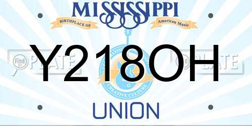 Y218OH Mississippi License Plate