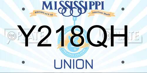 Y218QH Mississippi License Plate