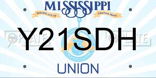 Y21SDH Mississippi License Plate