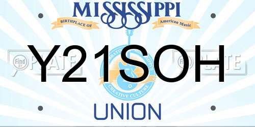 Y21SOH Mississippi License Plate