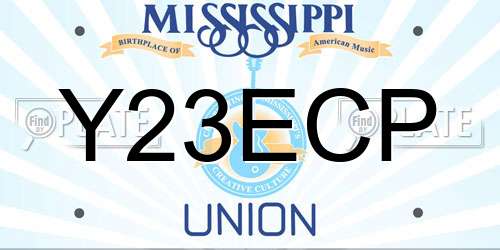 Y23ECP Mississippi License Plate