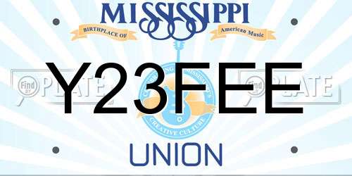 Y23FEE Mississippi License Plate