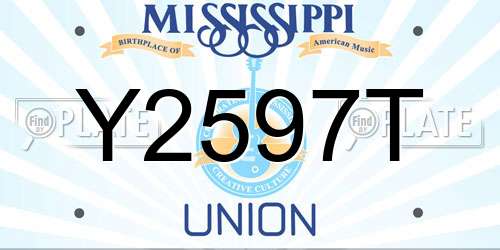 Y2597T Mississippi License Plate
