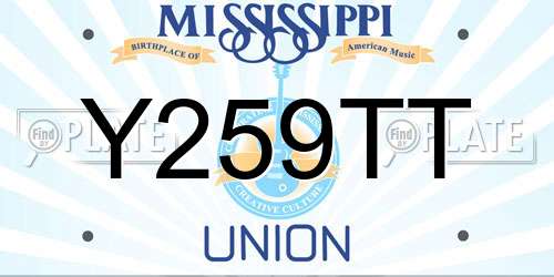 Y259TT Mississippi License Plate
