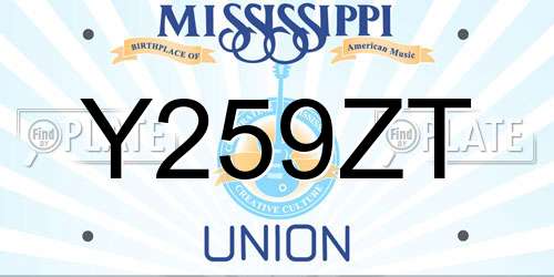 Y259ZT Mississippi License Plate