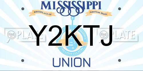 Y2KTJ Mississippi License Plate
