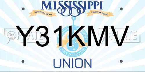 Y31KMV Mississippi License Plate