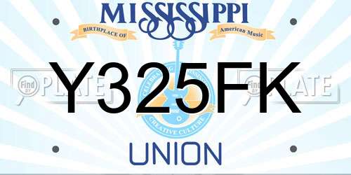 Y325FK Mississippi License Plate