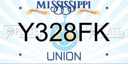 Y328FK Mississippi License Plate
