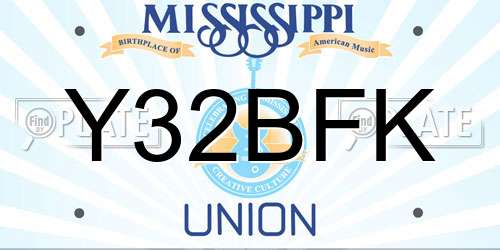 Y32BFK Mississippi License Plate