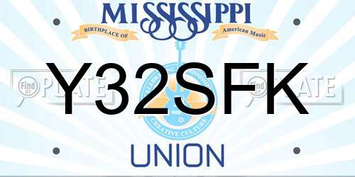 Y32SFK Mississippi License Plate