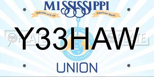 Y33HAW Mississippi License Plate