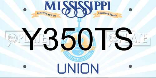 Y350TS Mississippi License Plate