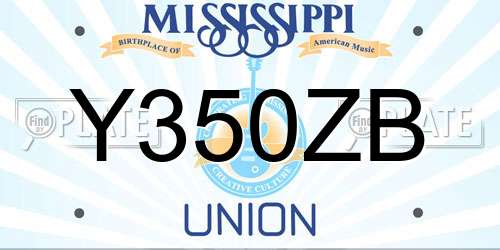 Y350ZB Mississippi License Plate