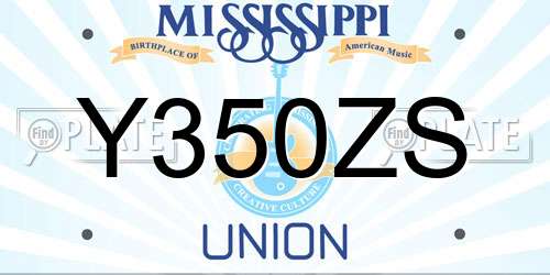 Y350ZS Mississippi License Plate