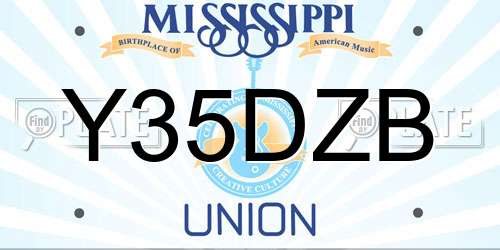 Y35DZB Mississippi License Plate