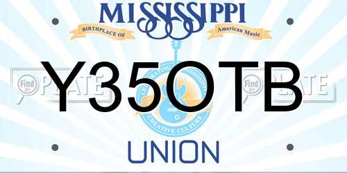 Y35OTB Mississippi License Plate