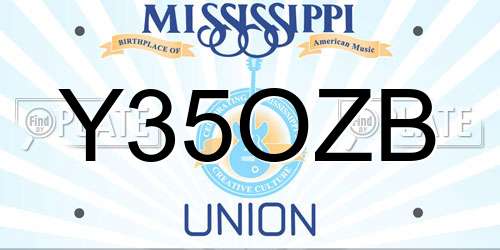Y35OZB Mississippi License Plate