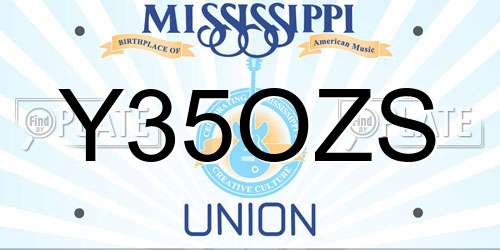 Y35OZS Mississippi License Plate