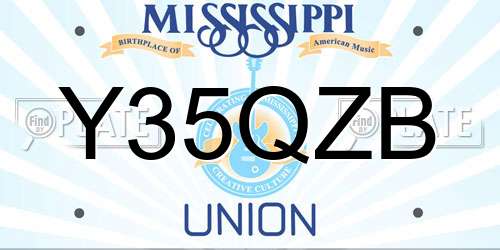 Y35QZB Mississippi License Plate