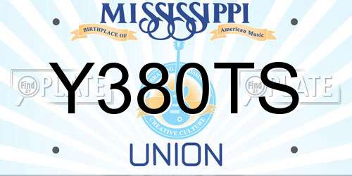 Y380TS Mississippi License Plate