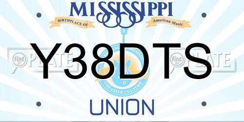 Y38DTS Mississippi License Plate