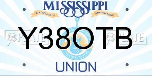 Y38OTB Mississippi License Plate
