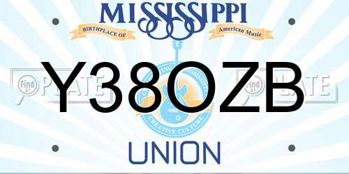 Y38OZB Mississippi License Plate
