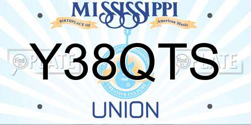 Y38QTS Mississippi License Plate