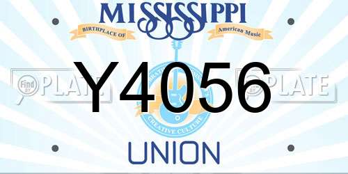 Y4056 Mississippi License Plate