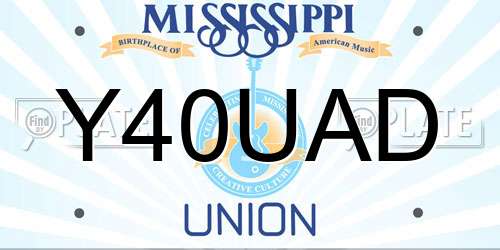 Y40UAD Mississippi License Plate