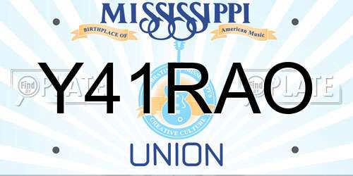Y41RAO Mississippi License Plate
