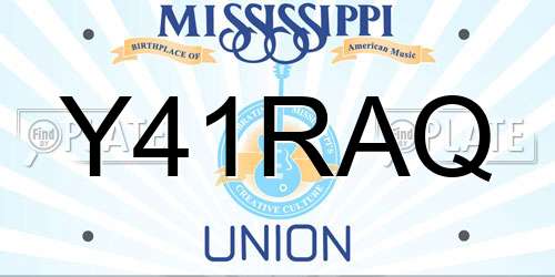 Y41RAQ Mississippi License Plate